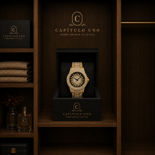 Royal Eclipse - Reloj dorado con brillantes