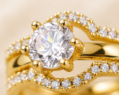 Imperial Diamond - Anillo 2 en 1 corte brillante