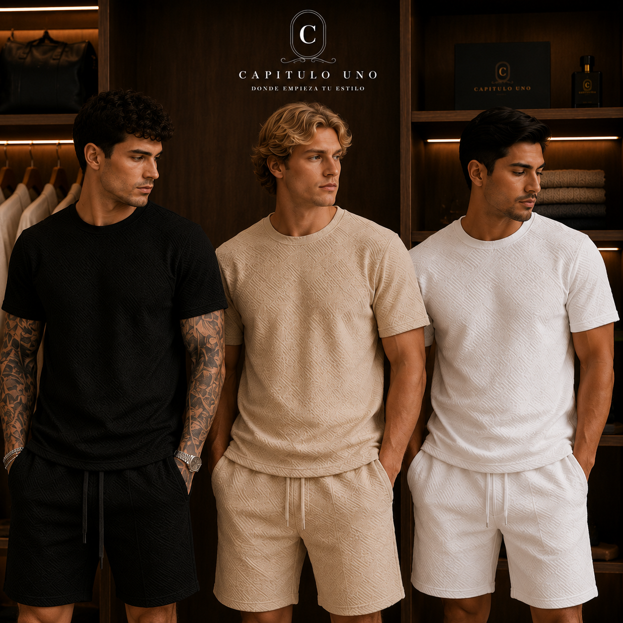 Olly - Conjunto jacquard camiseta y pantalón