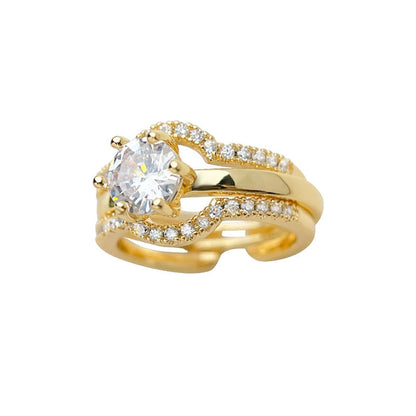 Imperial Diamond - Anillo 2 en 1 corte brillante