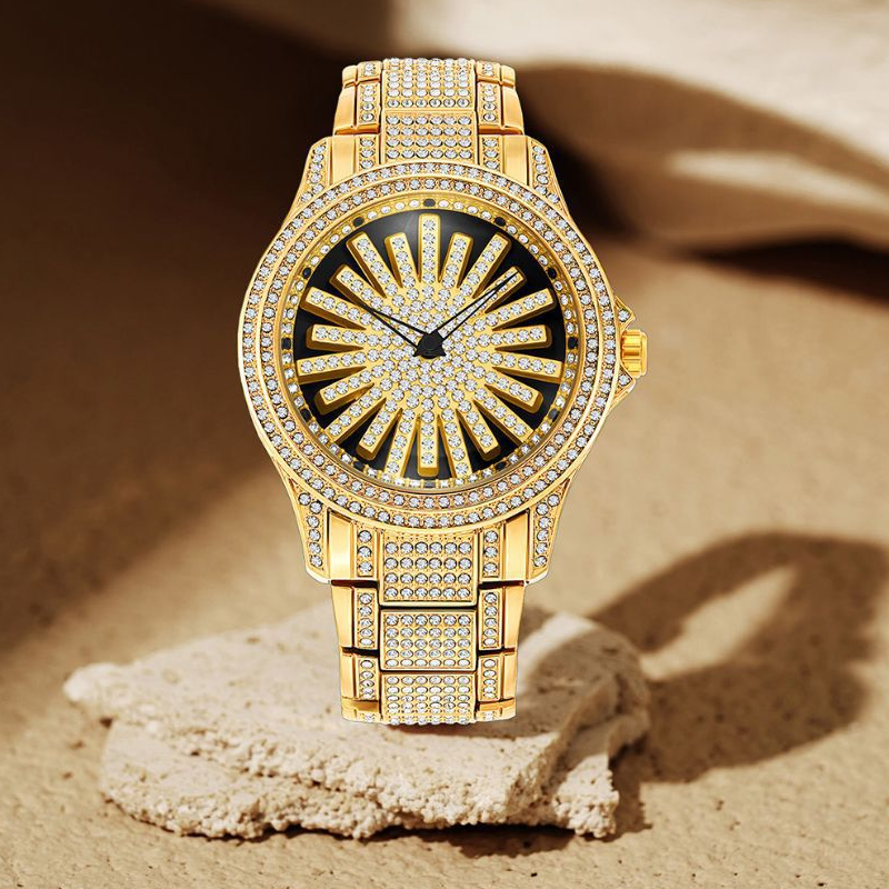 Royal Eclipse - Reloj dorado con brillantes