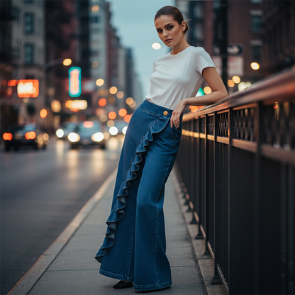 Vela - Pantalón ancho con volante
