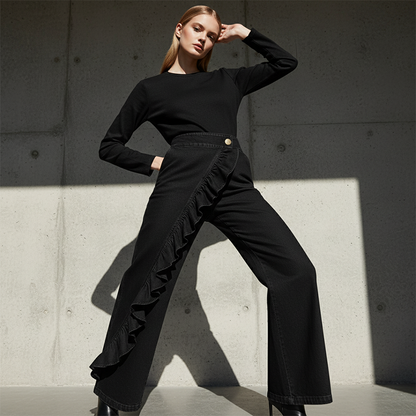 Vela - Pantalón ancho con volante