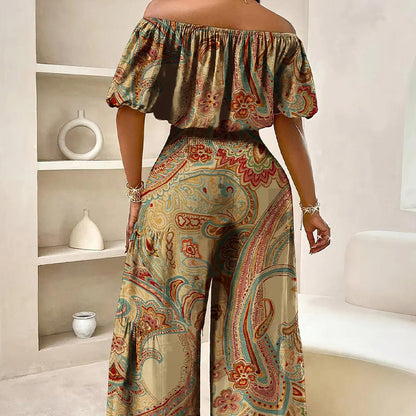 Paisley Bohemio - Conjunto de blusa y pantalón
